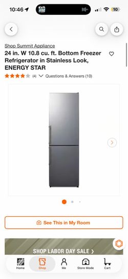 Summit Appliance 24 in. Bottom Freezer Refrigerator. New