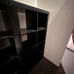 4 Black Cube Storage shelves 