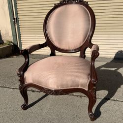 Antique Upholstered Arm Chair  