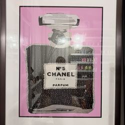 Large Framed Chanel No. 5 Art – 35 x 43 in (Approx. 2.9 ft x 3.6 ft)