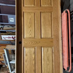 Pre-Hung Oak Exterior Door 36”x 80”