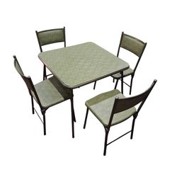 MCM Hamilton Cosco Avocado Green Gatefold Table and Chairs
