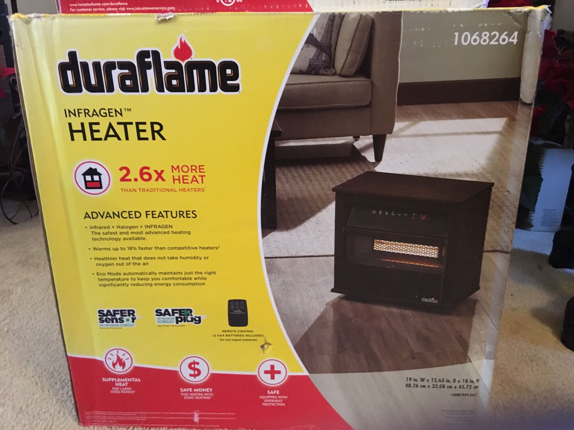 New Duraflame Infragen Heater with Remote puts out 2.6x more heat for Sale  in Douglasville, GA - OfferUp