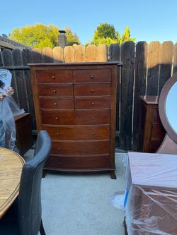Dresser, mirror, chest of drawers, 2 nightstands