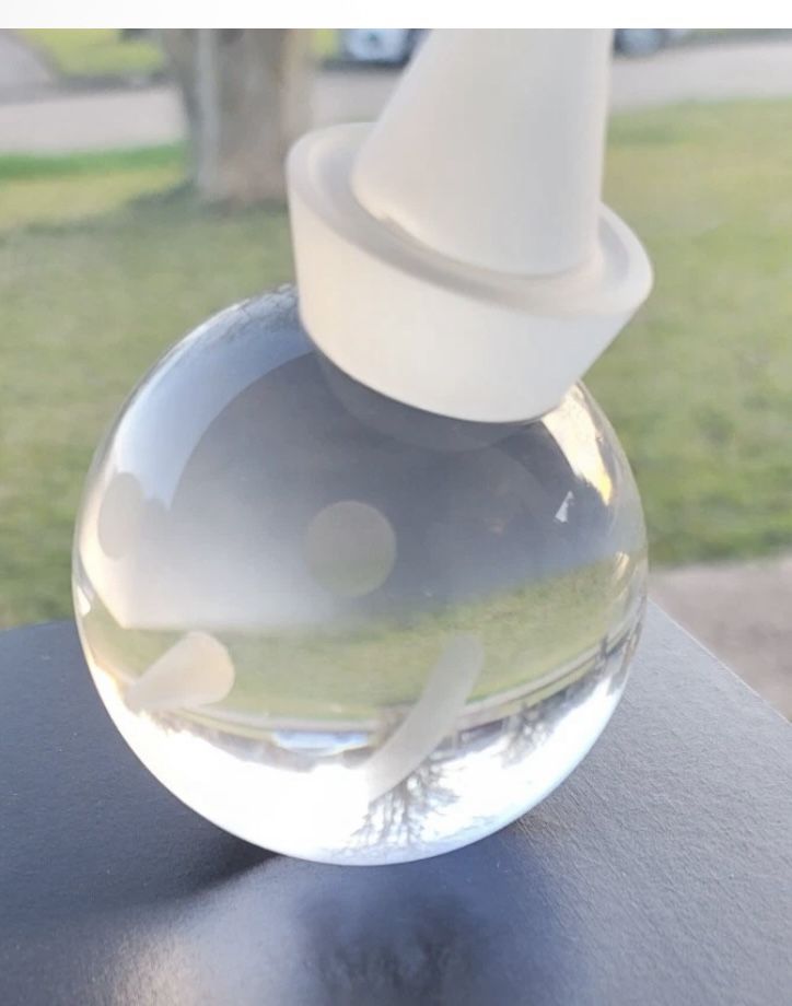 Rare Crystal Jack In The Box Paper Weight Glass Award Gift W/Lined Box