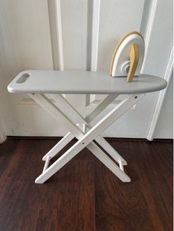 Toys-Pottery Barn Kids Wooden Wood Kitchen Furniture Ironing Board Iron Pretend