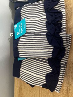 4 blue stripe aprons - new