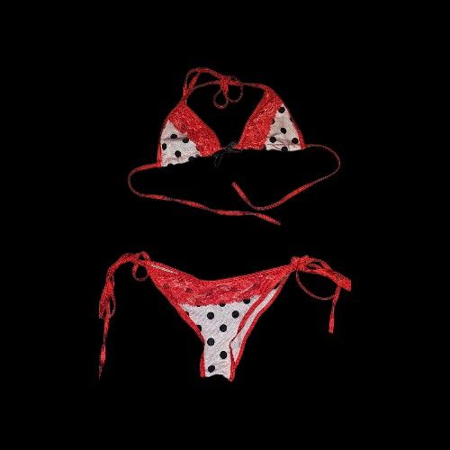 2-piece Polka-dot Bikini Swimsuit Set