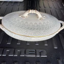 Antique Cauldron China Serving Dish