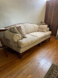 Vintage Camelback Couch - Ball & Claw Feet - Floral Shabby Chic