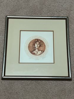 Mary Vickers Signed Artist Proof Etching "Grace" w/ COA Framed