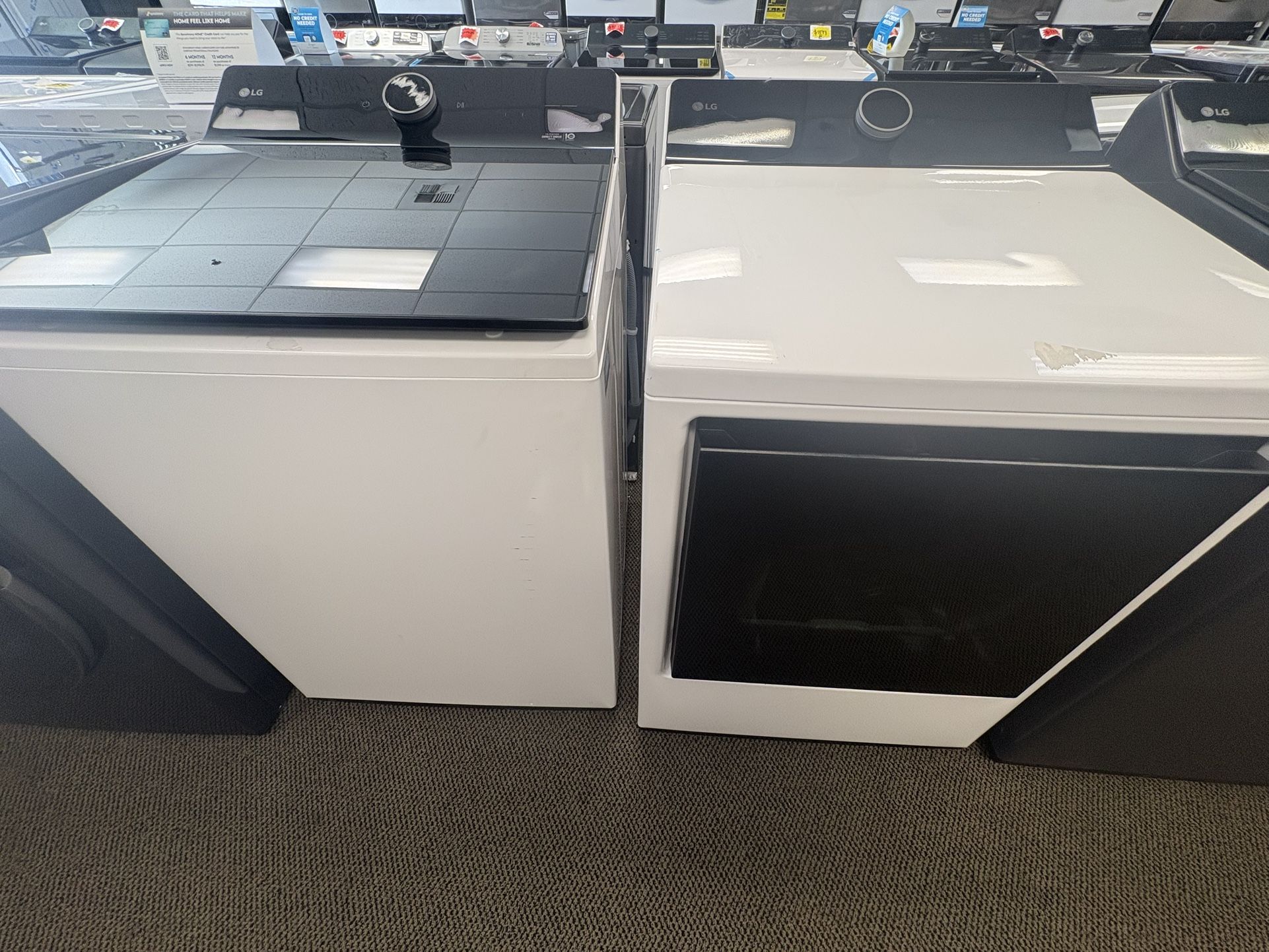 LG AI Washer/Dryer Set (White) | ($0 Down) | Warranty Included