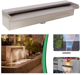 26" Stainless Steel Waterfall Spillway Pool Fountain Wall Garden Was