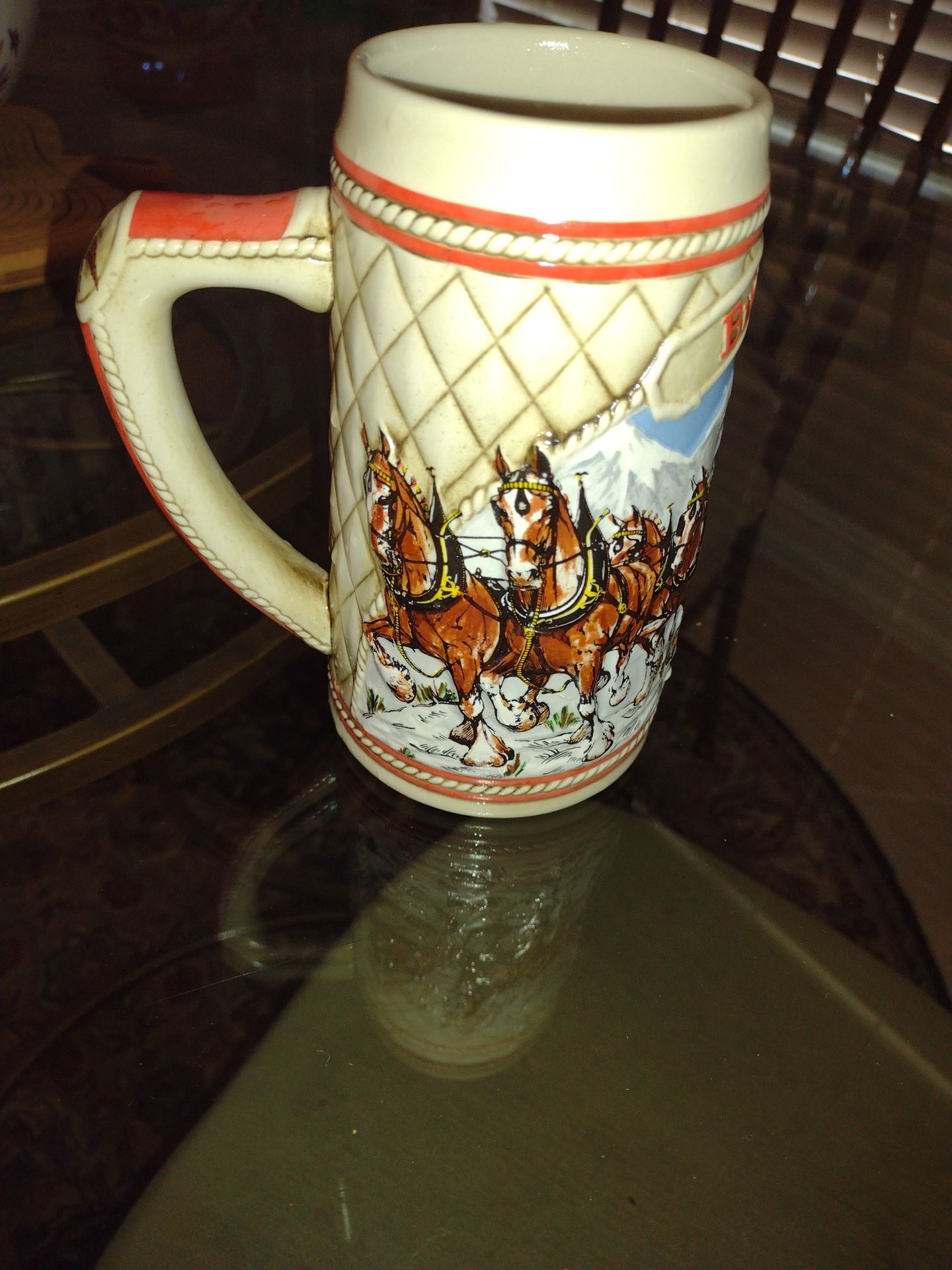 Vintage 1985 "A" Series Budweiser Clydesdales Stein