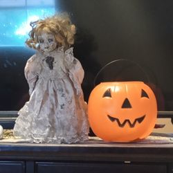 Creepy Doll With Stand 