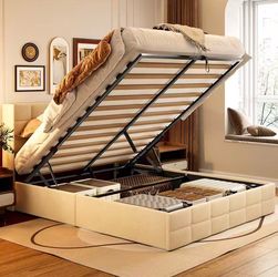 ❤️‍🔥 Gizoon Full Size Lift Up Storage Bed with Storage