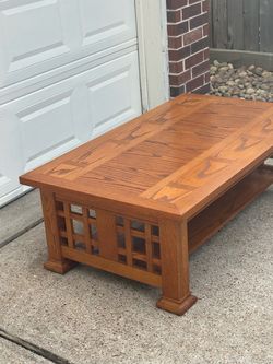 Solid Oak Large Coffee Table