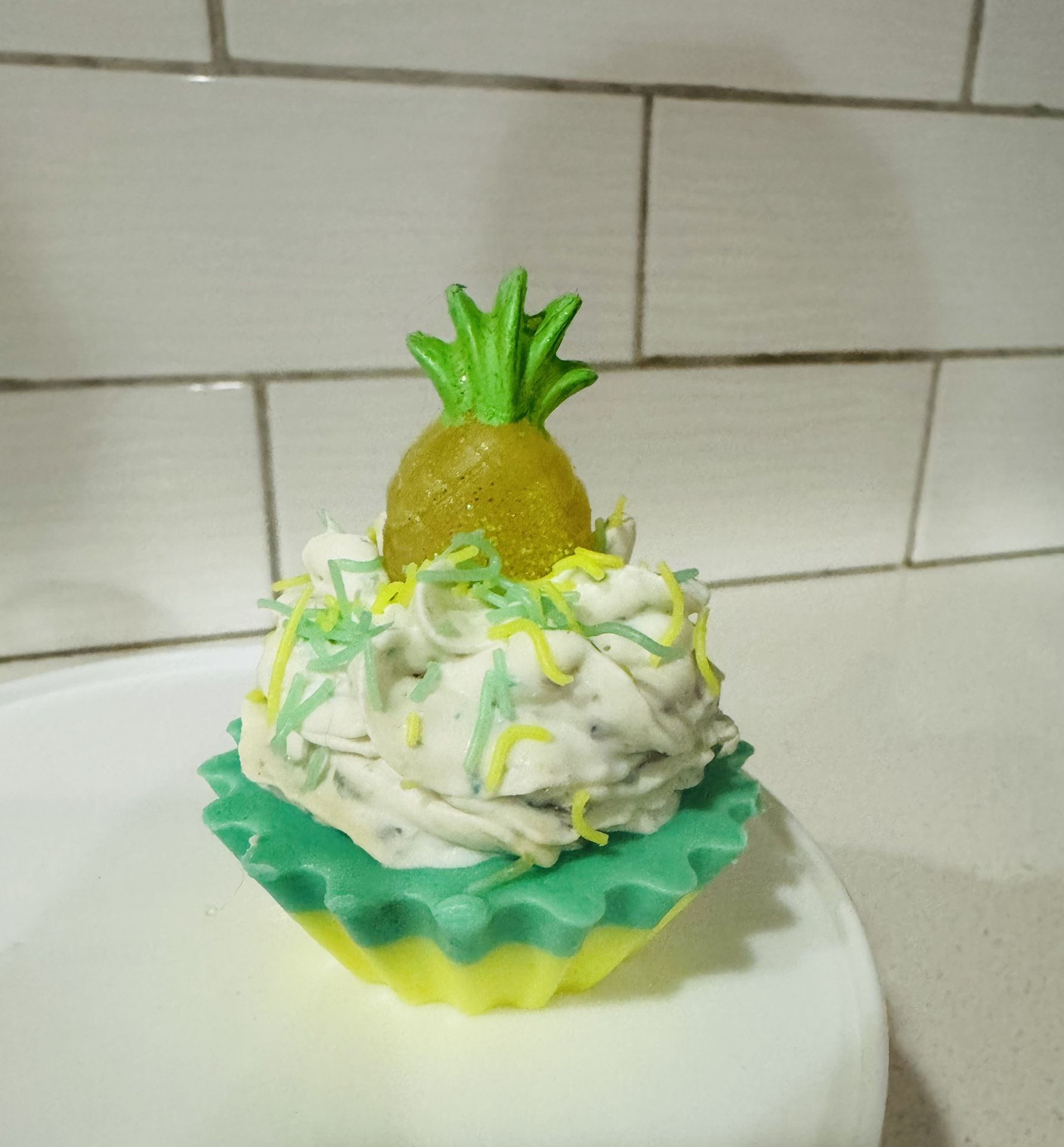 Handmade Organic Pineapple Mini Cupcake Soap