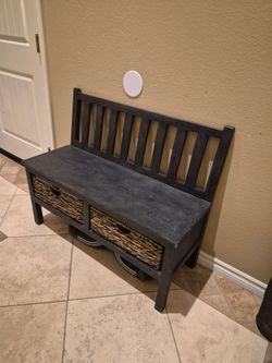 Wood bench black