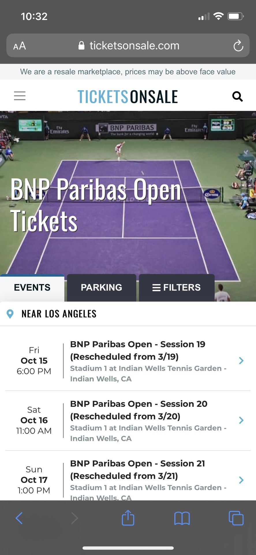 BNP Paribas Open Tickets