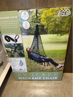 EQUIP Avocado Macrame Chair with Hanging Kit