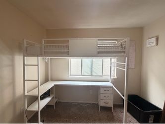 Loft Twin Bed with L-shape Desk
