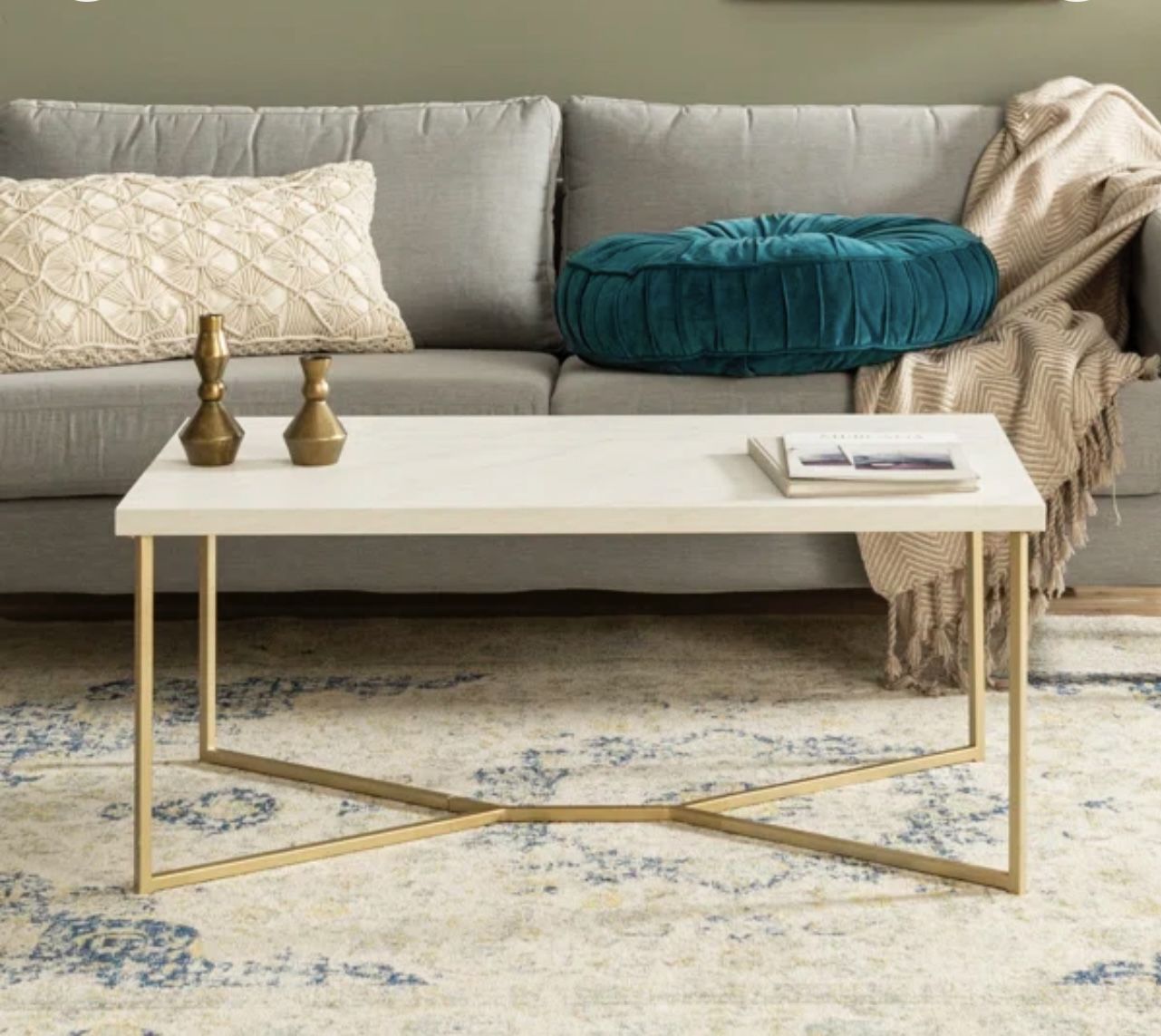 Trendy Coffee Table - New In Box - White / Gold