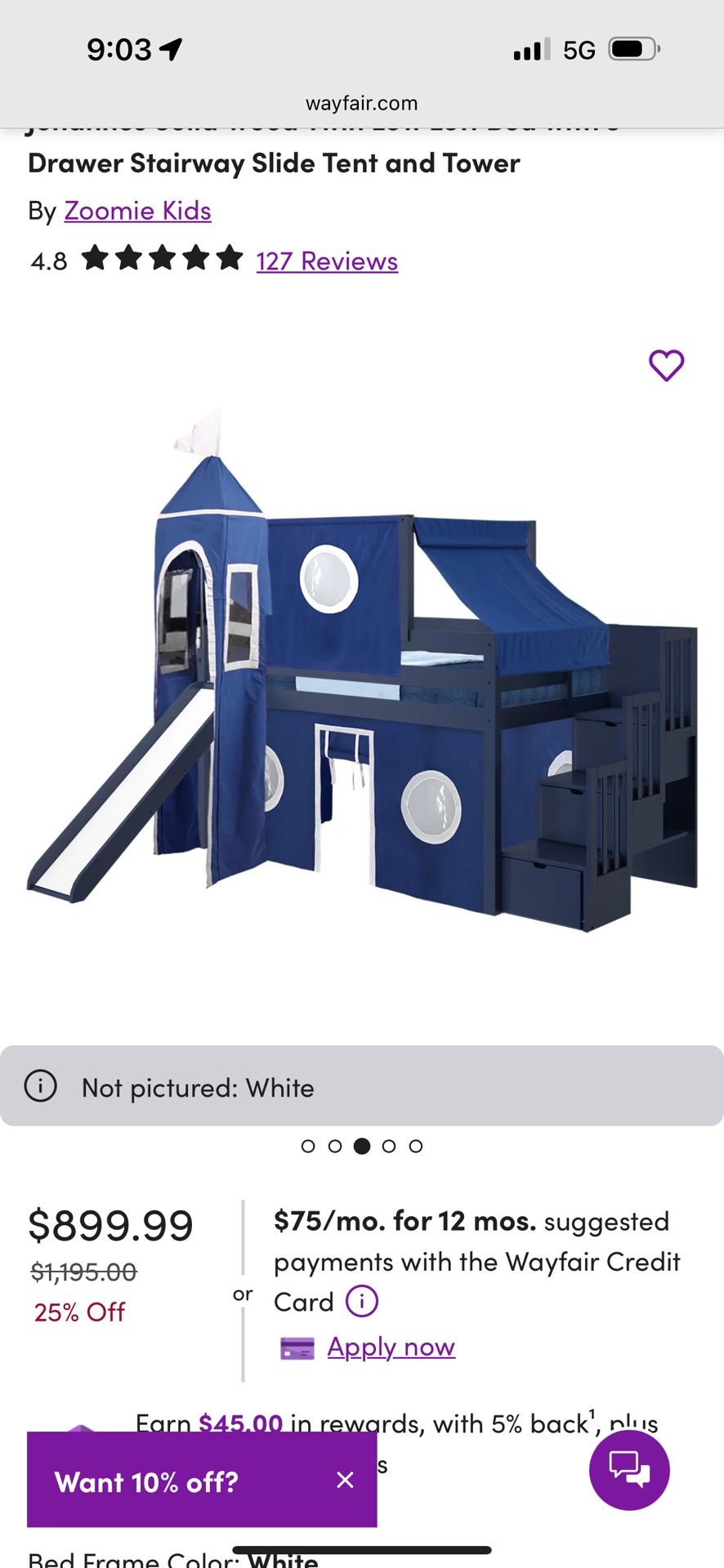 Like New Double Fort Bed With New Mattress