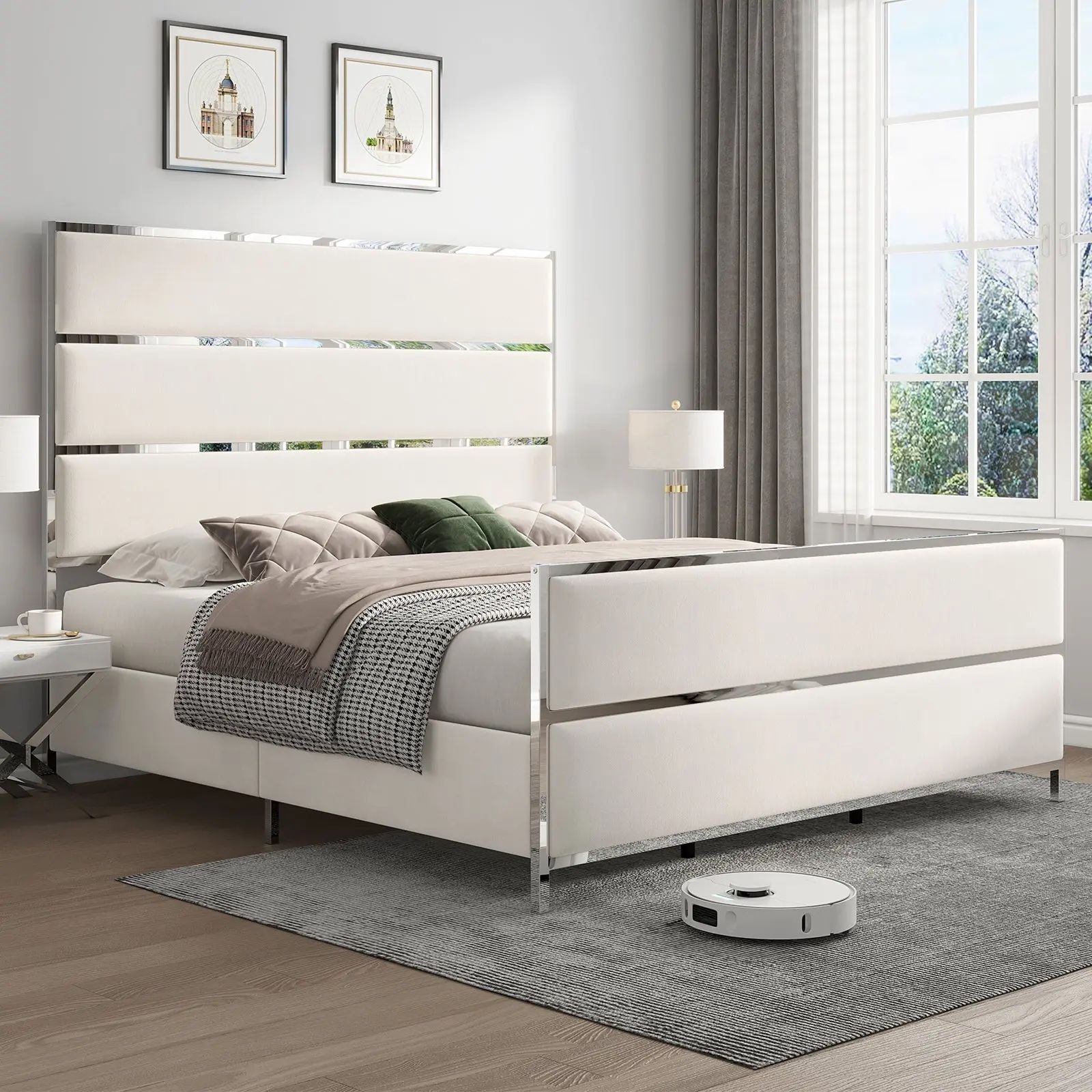 King size bed frame with headboard and footboard discount