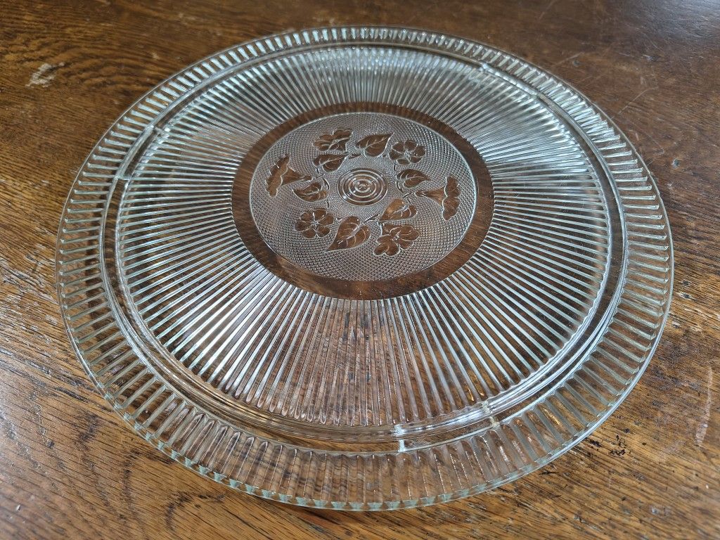 Vintage Glass Footed Cake Plate