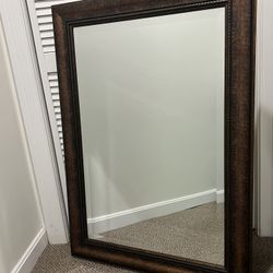 Mirror With Frame and Beveled Edge