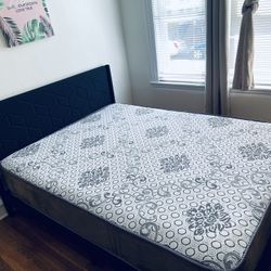 Queen  Size Set Bed Frame With The Mattress 10”thick Brand New From Factory Delivery Available 