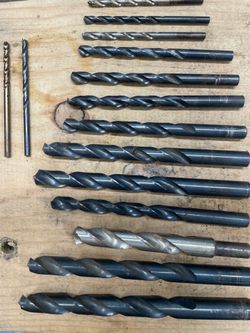 15 Used Steel Drill Bits-Various Sizes