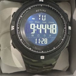 Activa X Invicta Men's 50mm Camouflage Band Digital Watch Brand New in Box Never Worn.