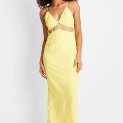 Women's Sleeveless Ring Detail Maxi Dress Size 8