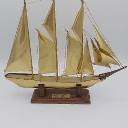 1965 Winston Churchill Brass Sailboat With Stand 