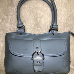 Vintage Coach Purse Baby Blue Leather 4903 