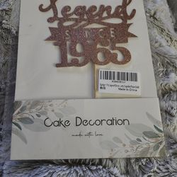 Rose Gold Cake Topper "Legend Since 1965" New