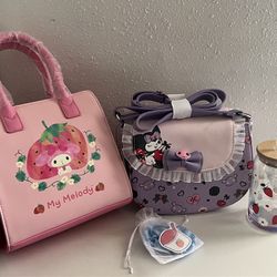 Kuromi And My Melody Bags With Cup 