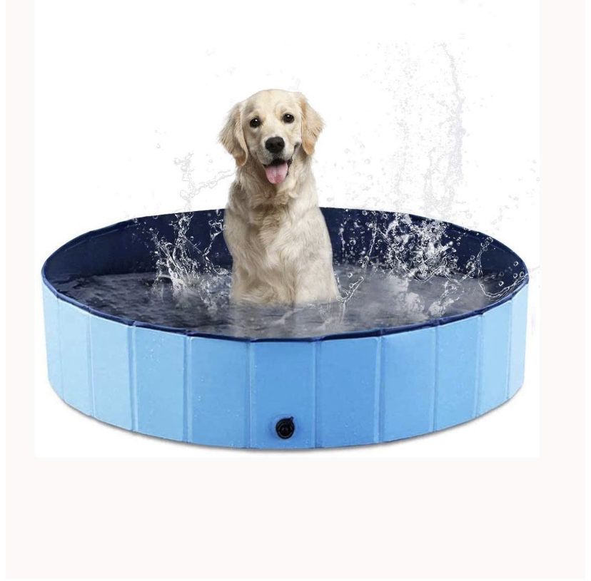 Foldable Dog Swimming Pool Collapsible Pet Pool Bathing Tub Kiddie Pool for Dogs Cats and Kids