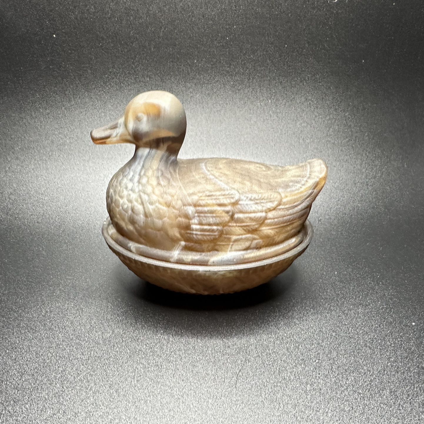 Imperial Slag Glass Duck On Nest 