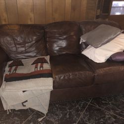 Brown Leather Couch 