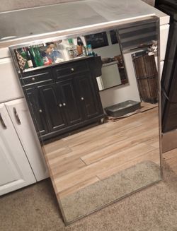 Silver Metallic Framed Rectangular Mirror