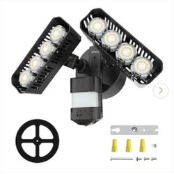SANSI
700 Watt Equivalent 7000 Lumens 180° Black Motion Sensing Dusk to Dawn Integrated LED 5000K Waterproof Flood Light