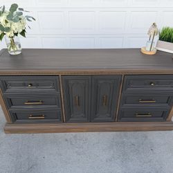 Modern 9 Drawer Dresser Credenza With Vintage Vibe 