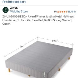Queen ZINUS Justina 16" Platform Bed Frame | NO Box Spring Needed! | Easy Assembly