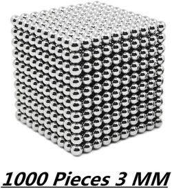 🎁 BRAND NEW N-A Magnet Balls Silver 3 MM 1000 PCS Desk Office Decor Portable Interesting Toys Set for Adults Stress Relief and Logical Thinking Abili