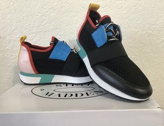 New Womens Black / Multi Color Steve Maden Sneakers. Size 7.5