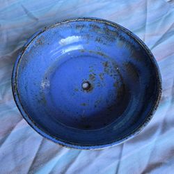 Blue Glazed Ceramic Dish