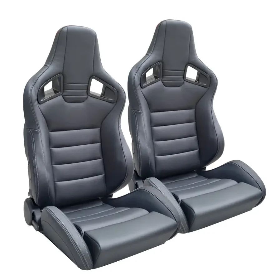 Aftermarket Car universal bucket Seats (All Black / carbon Back)